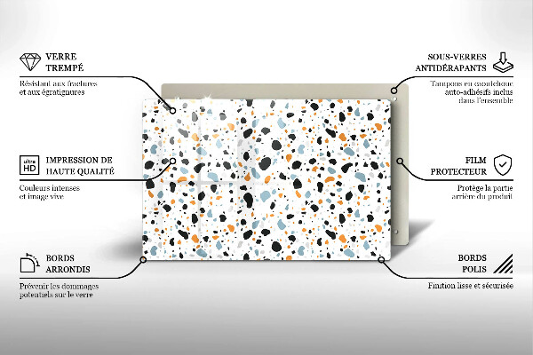 Kuchynská doska zo skla Dekoratívna kamenina
