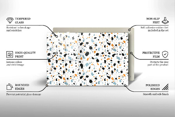 Kuchynská doska zo skla Dekoratívna kamenina