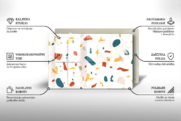 Kuchynská doska zo skla Dekoratívna kamenina