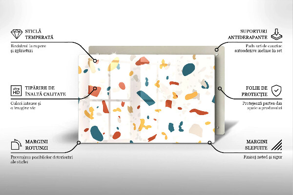 Kuchynská doska zo skla Dekoratívna kamenina