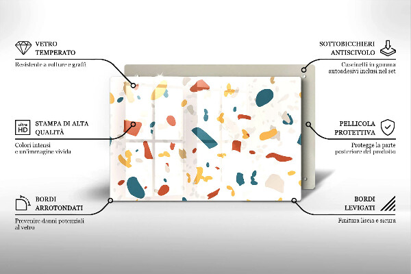 Kuchynská doska zo skla Dekoratívna kamenina