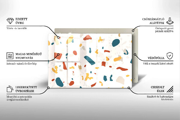 Kuchynská doska zo skla Dekoratívna kamenina