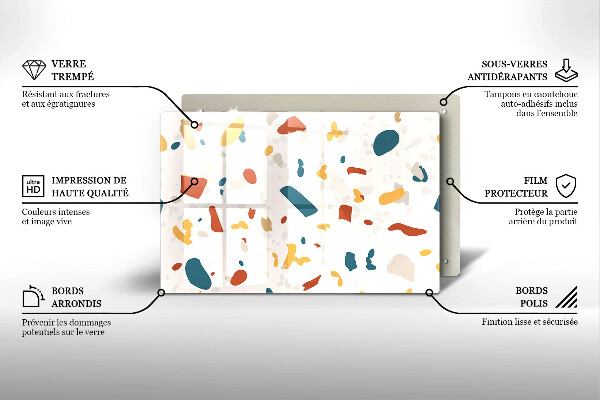 Kuchynská doska zo skla Dekoratívna kamenina