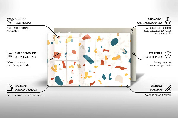 Kuchynská doska zo skla Dekoratívna kamenina