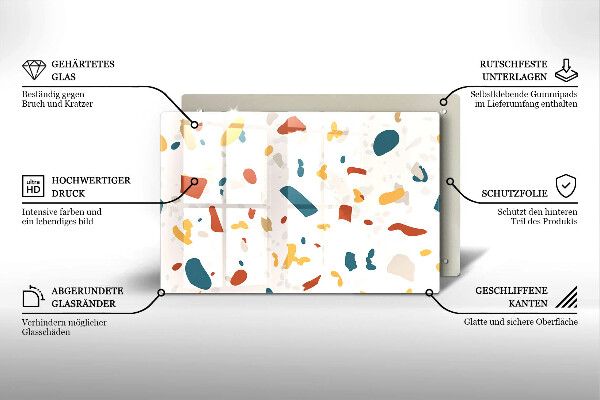 Kuchynská doska zo skla Dekoratívna kamenina