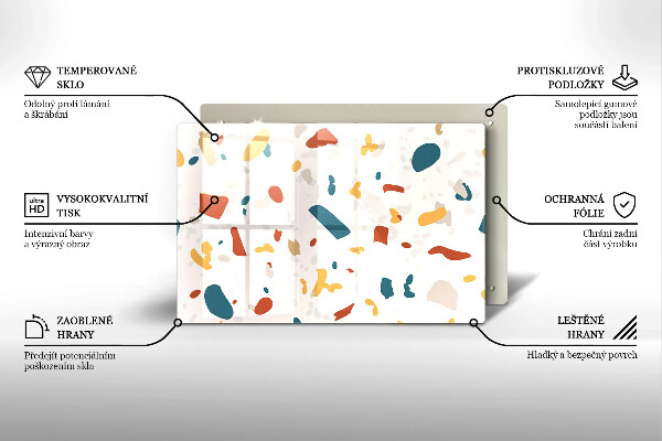 Kuchynská doska zo skla Dekoratívna kamenina