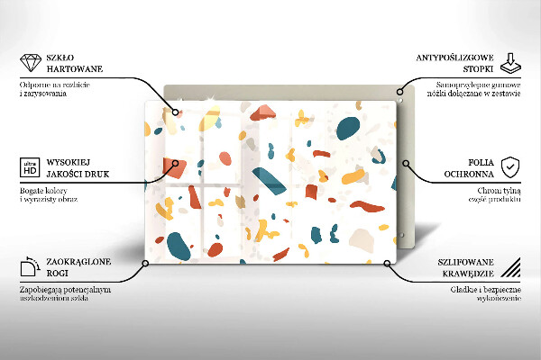 Kuchynská doska zo skla Dekoratívna kamenina