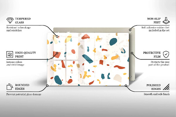 Kuchynská doska zo skla Dekoratívna kamenina