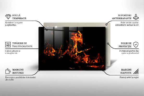 Kuchynská doska zo skla Zapáľ živý plameň
