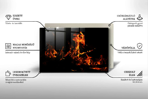 Kuchynská doska zo skla Zapáľ živý plameň