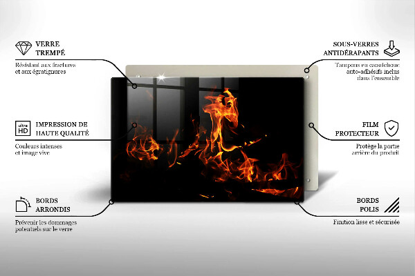Kuchynská doska zo skla Zapáľ živý plameň
