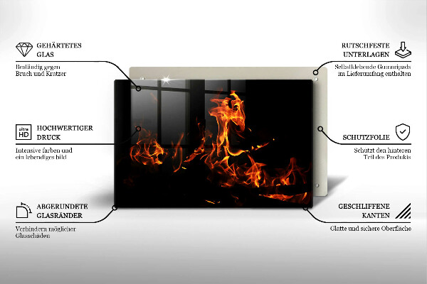 Kuchynská doska zo skla Zapáľ živý plameň