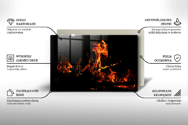 Kuchynská doska zo skla Zapáľ živý plameň