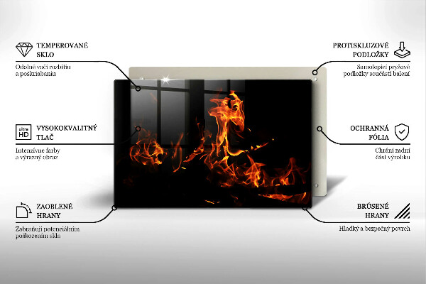 Kuchynská doska zo skla Zapáľ živý plameň