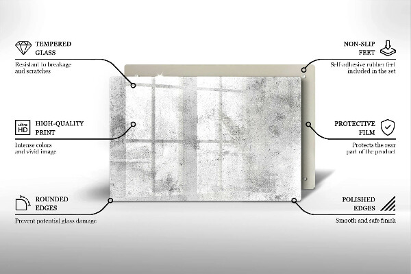 Kuchynská doska zo skla Betónová textúra