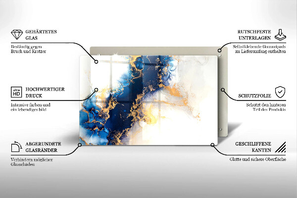 Kuchynská doska zo skla Abstrakcia s modrou