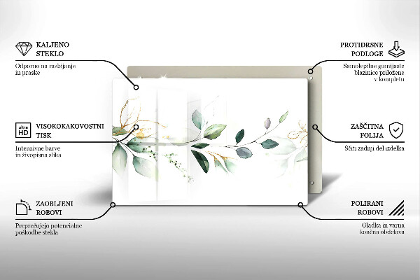 Kuchynská doska zo skla Akvarelové listy