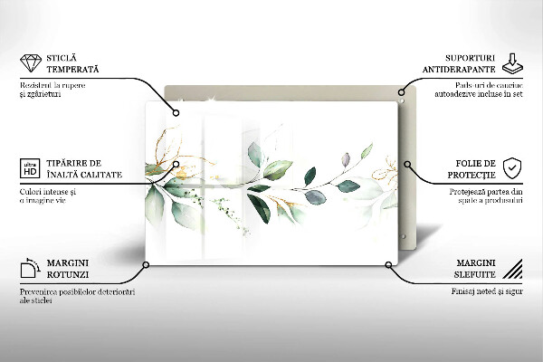 Kuchynská doska zo skla Akvarelové listy