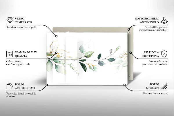 Kuchynská doska zo skla Akvarelové listy
