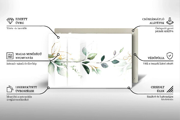 Kuchynská doska zo skla Akvarelové listy