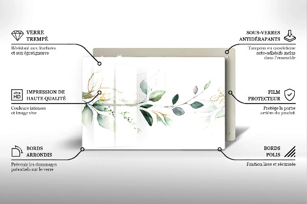 Kuchynská doska zo skla Akvarelové listy