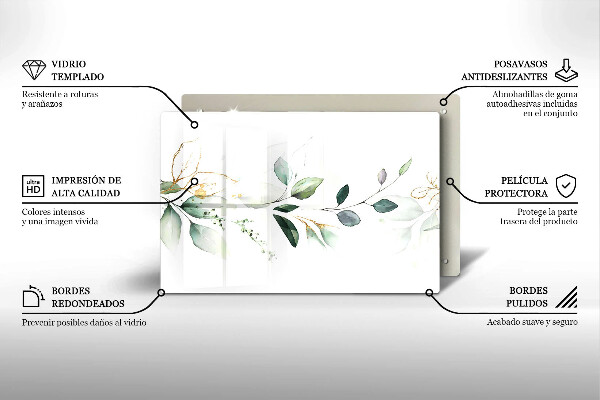 Kuchynská doska zo skla Akvarelové listy