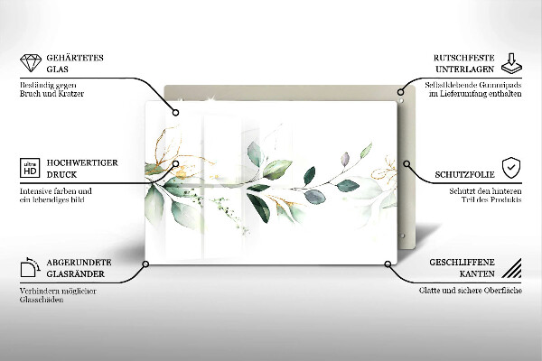 Kuchynská doska zo skla Akvarelové listy