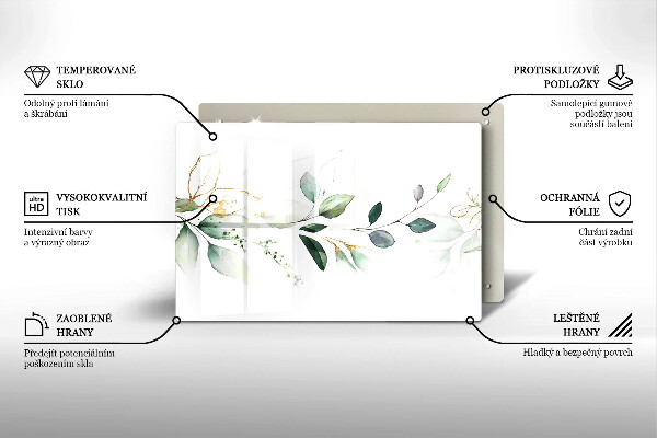 Kuchynská doska zo skla Akvarelové listy