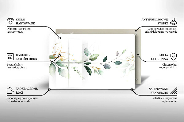 Kuchynská doska zo skla Akvarelové listy