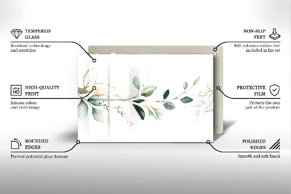 Kuchynská doska zo skla Akvarelové listy