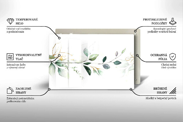Kuchynská doska zo skla Akvarelové listy