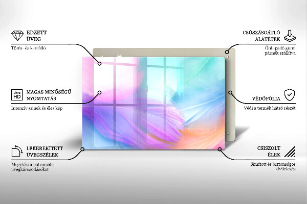 Kuchynská doska zo skla Pastelové perie