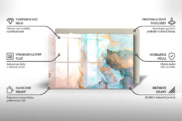 Kuchynská doska zo skla Mramorová abstrakcia
