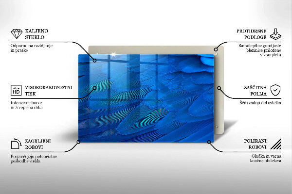 Kuchynská doska zo skla Vtáčie perie