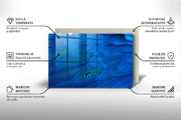 Kuchynská doska zo skla Vtáčie perie