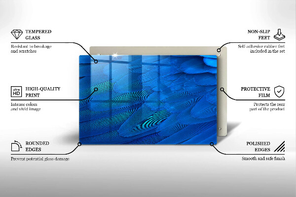 Kuchynská doska zo skla Vtáčie perie