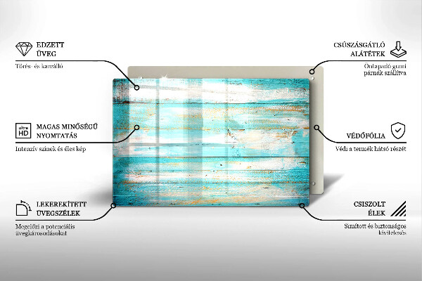 Kuchynská doska zo skla Vintage drevené dosky
