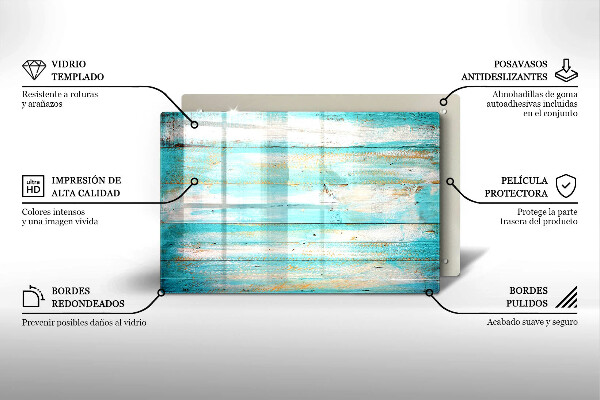 Kuchynská doska zo skla Vintage drevené dosky