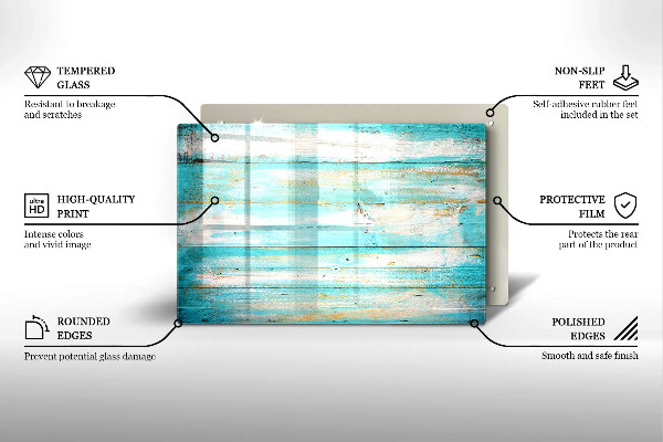 Kuchynská doska zo skla Vintage drevené dosky