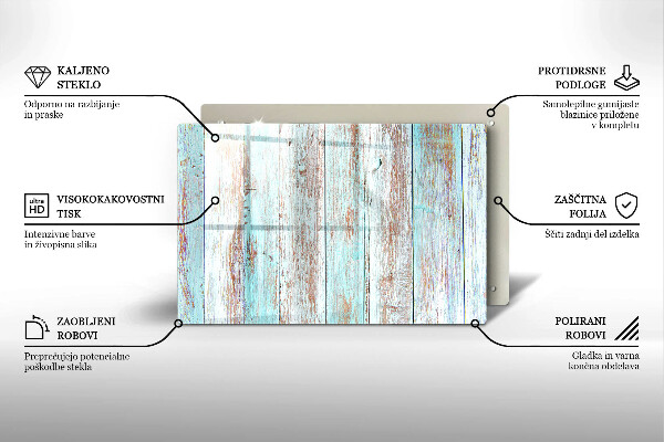 Kuchynská doska zo skla Staré vintage dosky