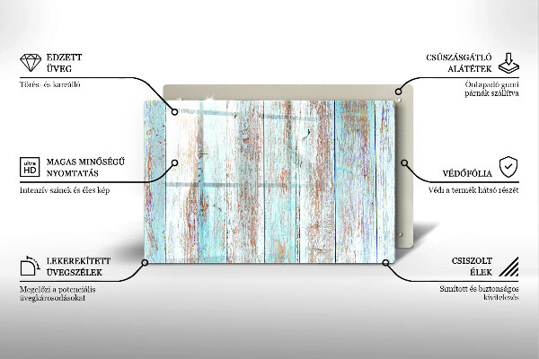 Kuchynská doska zo skla Staré vintage dosky