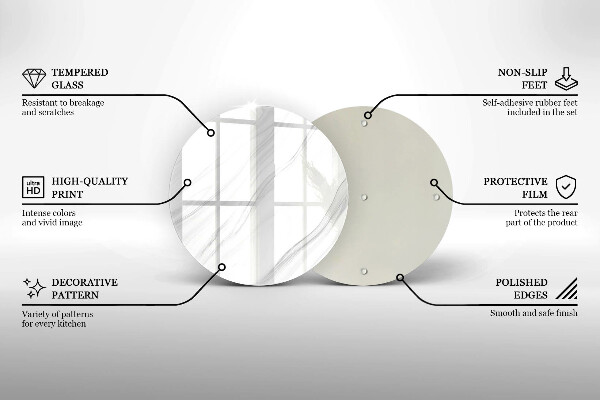 Kuchynská doska veľká zo skla Jemný mramor