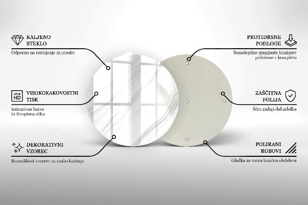 Kuchynská doska veľká zo skla Jemný mramor