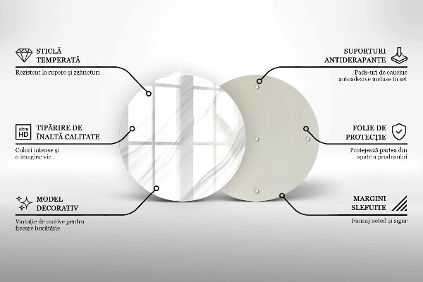 Kuchynská doska veľká zo skla Jemný mramor