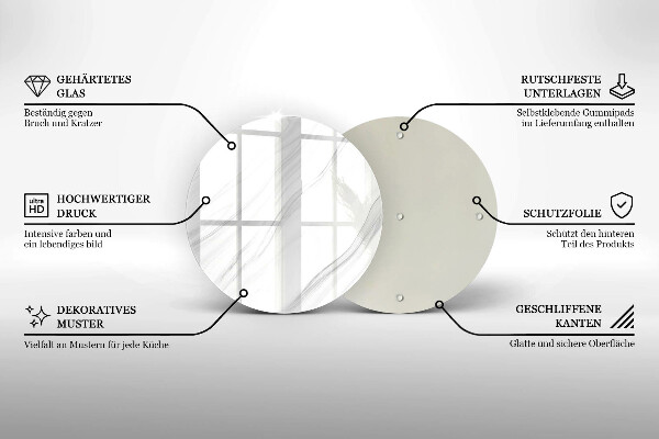 Kuchynská doska veľká zo skla Jemný mramor