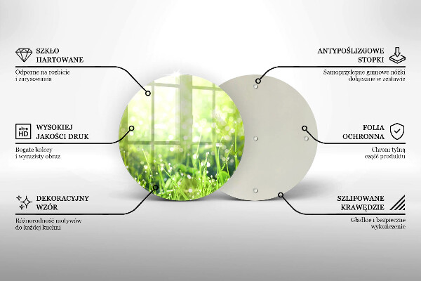 Kuchynská doska zo skla Príroda - tráva a rosa