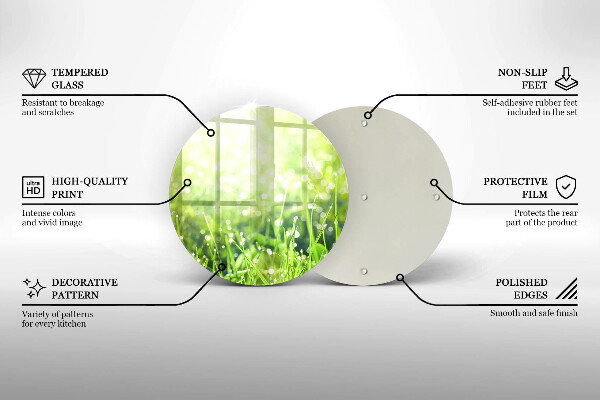 Kuchynská doska zo skla Príroda - tráva a rosa