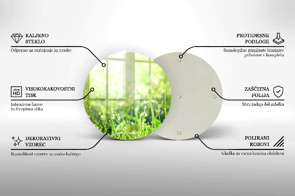 Kuchynská doska zo skla Príroda - tráva a rosa