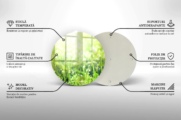 Kuchynská doska zo skla Príroda - tráva a rosa