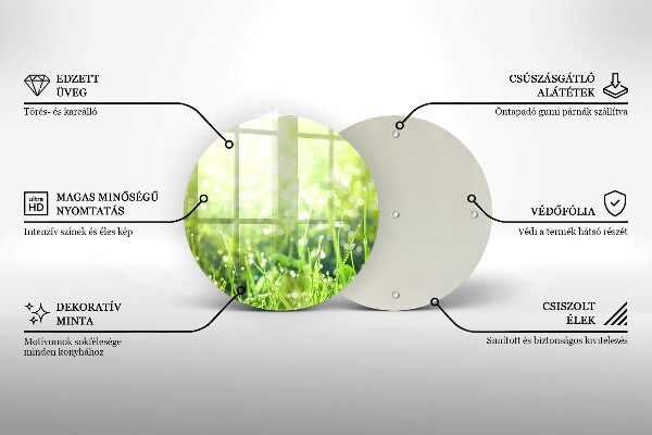 Kuchynská doska zo skla Príroda - tráva a rosa